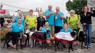  ??  ?? Above: Looking forward to Saturday night’s Warragul Cup with excitement are, (back, from left) Maria Duffin, Julie Dixon, Emma Cotsell, Warragul Greyhound Racing Club president Aaron Campbell, WGRC manager Adran Scott, Liana Joyce and Wendy Alman,...