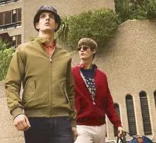  ??  ?? Peacock strut: These key pieces from the Ben Sherman spring-summer collection give a nostalgic nod to the music and iconic festival posters of the ’60s.