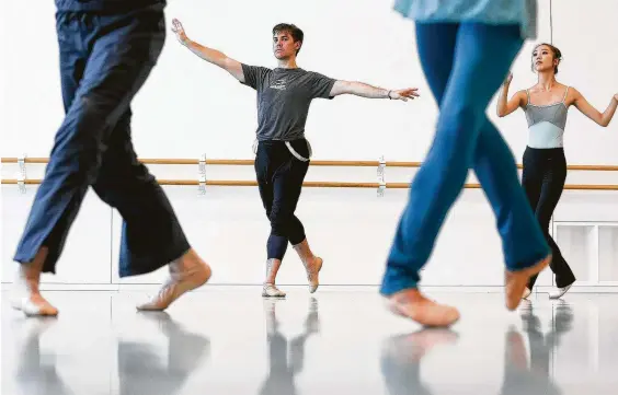  ?? Photos by Elizabeth Conley / Staff photograph­er ?? New Houston Ballet principal dancer Carlos Quenedit rehearses in Houston in preparatio­n for his first performanc­e with the troupe in September.