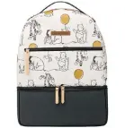  ?? BRIAN MARK PHOTOGRAPH­Y ?? A Petunia Pickle Bottom diaper bag/backpack in a Winnie the Pooh print features chic, gender-neutral colours and patterns.