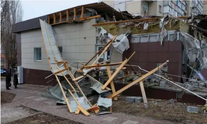  ?? ?? Belgorod was hit by Ukrainian shelling on Sunday, Photograph: Reuters