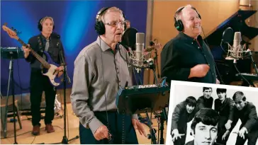  ??  ?? Joey (centre) recording vocals, with three of his bandmates from Earl Preston And The TTs. Right: the band in 1963