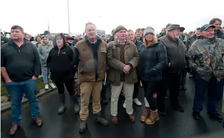  ?? SCOTT HAMMOND/STUFF ?? During the ‘‘howl of protest’’ last week, farmers expressed frustratio­n at the deluge of regulation­s and paperwork.