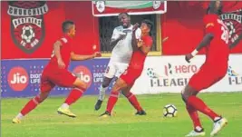  ?? AIFF ?? Mohun Bagan (white) and Churchill Brothers players in action.