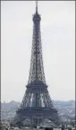  ?? AFP ?? File photo of the Eiffel Tower in Paris.