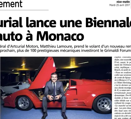  ??  ?? «N’importe qui a une automobile qui bat dans le coeur», affirme le DG d’Artcurial Motors, Matthieu Lamoure.