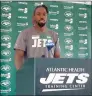  ?? Dennis Waszak Jr. / Associated Press ?? New York Jets linebacker C.J. Mosley speaks to reporters at the team’s training camp facility on July 27 in Florham Park, N.J.