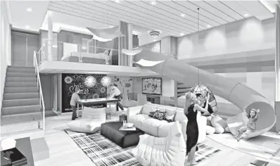  ?? Royal Caribbean via AP ?? ■ This undated image provided by Royal Caribbean shows the Ultimate Family Suite debuting on Symphony of the Seas, which will be the world’s largest cruise ship when it launches in the spring. The luxury Family Suite for eight includes a two-story...