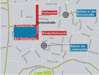  ?? GRAFIK: LINSENMAIE­R ?? Wo geht was beim Stadtfest? Unsere Karte zeigt es.