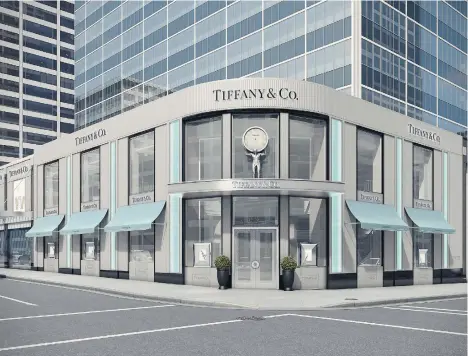  ??  ?? Artist’s rendering of the renovated and expanded Tiffany &amp; Co. store in Vancouver, which will feature a second-storey of shopping space.