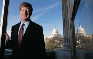  ?? The Associated Press ?? ■ Rep. Patrick Kennedy, D-R.I., stands on Capitol Hill on Dec. 9, 2010, in Washington. “This is a moment for us to tear down the stigma of depression and anxiety,” said Kennedy, who retired in 2010 and has become a leading voice on mental illness.