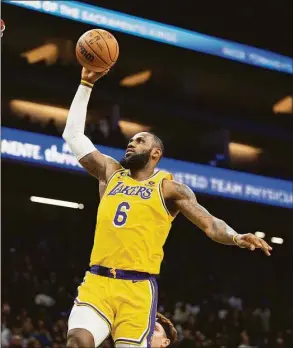  ?? José Luis Villegas / Associated Press ?? LeBron James, who turned 38 on Friday, averaged more points as a 37-year-old than anybody in NBA history.