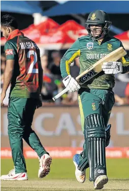  ?? / FRIKKIE KAPP/GALLO IMAGES ?? Quinton de Kock of South Africa during the 1st Momentum ODI match between Proteas and Bangladesh at Diamond Oval in Kimberley on Sunday.