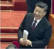  ??  ?? In AulaIl presidente cinese Xi Jinping, 65 anni, ieri alla riunione annuale della Conferenza consultiva del popolo cinese nella Grande sala del popolo in piazza Tienanmen