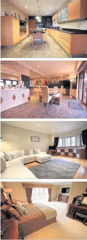  ??  ?? SWANKY PAD Plush proprerty includes, from top, massive kitchen, dining room, lounge and bedroom