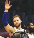  ?? (AP Photo/Ringo H.W. Chiu) ?? Detroit Pistons' Blake Griffin waves to fans during the first half of an NBA basketball game against the Los Angeles Clippers, Saturday, January 12, 2019, in Los Angeles.