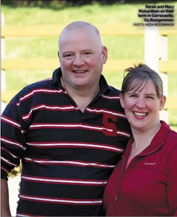  ?? PHOTO; MICK MCCORMACK ?? Derek and Mary Richardson on their farm in Carracastl­e, Co.Roscommon.