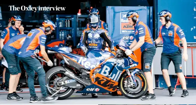  ??  ?? Above: Tech 3 switched to KTM in 2019, Coulon working with talented young Portuguese rider Miguel Oliveira; here at Phillip Island