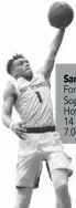  ??  ?? Santiair Thomas Forward Sophomore Hot Springs
14 PPG
7.0 RPG