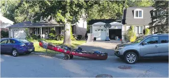  ??  ?? The distinctiv­e 17-foot 17-foot Prospector Royalex canoe has been parked but the adventure will live on in a documentar­y Benoit Gendreau-Berthiaume and Magali Moffatt are planning to finance through crowdfundi­ng.