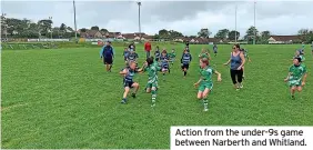  ?? ?? Action from the under-9s game between Narberth and Whitland.