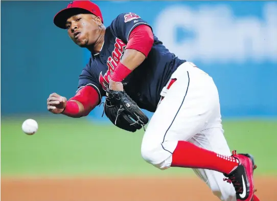  ?? RON SCHWANE/THE ASSOCIATED PRESS ?? Cleveland Indians second baseman Jose Ramirez has put himself into the MVP conversati­on after tying for the MLB lead with 91 extra-base hits.