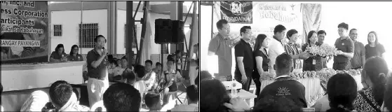  ??  ?? Harbest Agribusine­ss Corp president Arsenio Barcelona (left) addresses participan­ts to the 157th KSK Farmers’ Training Program in Dinalupiha­n, Bataan. The program was also launched in Butuan City (right).