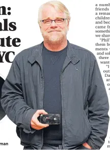  ??  ?? Philip Seymour Hoffman in 2011, right, and as Truman Capote, above