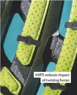  ??  ?? MIPS reduces impact of twisting forces
