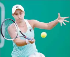  ?? — Reuters ?? Australia’s Ashleigh Barty in action during her final match against Johanna of Great Britain at the Nottingham Open in Nottingham, Britain.