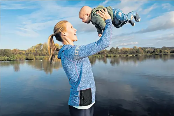  ??  ?? Helen Glover, who won Olympic gold medals in London and Rio, says she is enjoying time with her son Logan rather than committing to Tokyo 2020