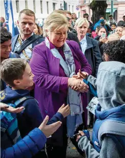  ?? Foto: AFP/Heiko Junge ?? Führt die Umfragen knapp an: Ministerpr­äsidentin Erna Solberg.