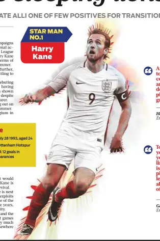  ??  ?? STAR MAN NO.1 Harry Kane