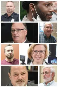  ?? The Sentinel-Record/File photos ?? ■ Clockwise, from top left, are Police Chief Chris Chapmond; NAACP President Marsalis Weatherspo­on; Visit Hot Springs CEO Steve Arrison; Hot Springs School District Superinten­dent Stephanie Nehus; County Health Officer Dr. Gene Shelby; City Manager Bill Burrough; Peer Recovery Specialist Sean Willits; and Sheriff Mike McCormick.