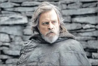  ?? JOHN WILSON/LUCASFILM VIA AP ?? This image released by Lucasfilm shows Mark Hamill as Luke Skywalker in “Star Wars: The Last Jedi.”