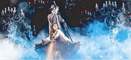  ??  ?? A scene from The Phantom of the Opera with Ben Lewis as the “Phantom” and Kelly Mathieson as “Christine Daae.” The world’s most popular musical makes a long-awaited return to Manila and will premiere at The Theatre at Solaire for a limited season from Feb. 20, 2019. Tickets go on sale starting today.