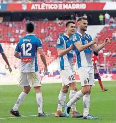  ??  ?? EL CURSO PASADO. Leo Baptistao celebra su gol en el Wanda Metropolit­ano.