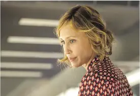  ??  ?? Vera Farmiga in the The Commuter, a movie that Calum Marsh calls “marvellous” as it elevates the ordinary to the extraordin­ary.