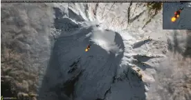  ?? Sentinel Hub/Pierre Markuse ?? A composite of visible and infrared satellite images shows lava spilling down the side of Big Ben, a 20km-wide volcano, on Heard Island near Antarctica. Photograph: Copernicus/