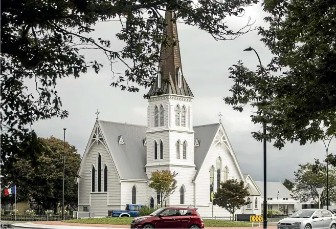  ?? CHRISTEL YARDLEY/STUFF ?? The Gothic Revival style St Andrews Church was constructe­d in 1881 from kauri timber.