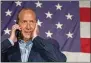  ?? NELL REDMOND — THE ASSOCIATED PRESS ?? North Carolina 9th District Republican congressio­nal candidate Dan Bishop waits to speak by phone with President Trump at his victory party on Tuesday.