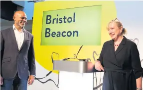  ?? Photo: Barbara Evripidou ?? Bristol Mayor Marvin Rees and Bristol Music Trust Chief Executive Louise Mitchell at the presentati­on announcing the name change