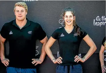  ??  ?? Former Takapuna Grammar School students and athletics competitor­s Jacko Gill and Eliza McCartney