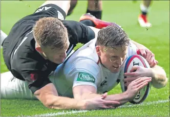  ??  ?? Chris Ashton touches down the opening try yesterday