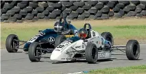  ?? PHOTO: EUAN CAMERON ?? Josh Bethune leads Callum Hedge at Ruapuna. The pair will battle for the F1600 title at Manfeild this weekend.