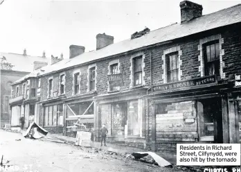  ??  ?? Residents in Richard Street, Cilfynydd, were also hit by the tornado