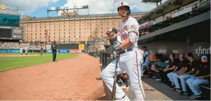  ?? VINCENT ALBAN/BALTIMORE SUN ?? The Orioles’ rebuild faced its toughest move yet, with Baltimore trading Trey Mancini — the roster’s lone holdover from its most recent playoff run and a player who endeared himself to the fan base with his personalit­y and perseveran­ce while facing cancer — to the Houston Astros.