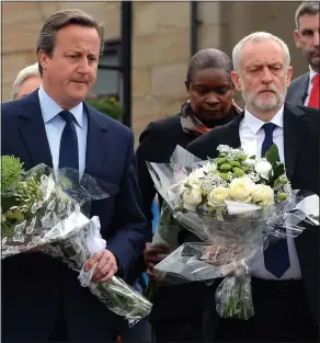  ?? ?? UNITED: David Cameron and Jeremy Corbyn after Jo Cox’s killing