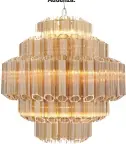  ??  ?? Eichholtz Gold Vittoria Chandelier – Small £2,640, Sweetpea & Willow.