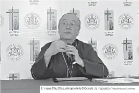  ?? Foto: Eribaldo Gutiérrez ?? Enrique Díaz Díaz, obispo de la Diócesis de Irapuato./